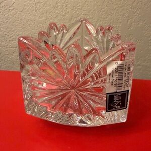 Mikasa Fire Blossom Triangle Lead Crystal Candle Holder - NEW